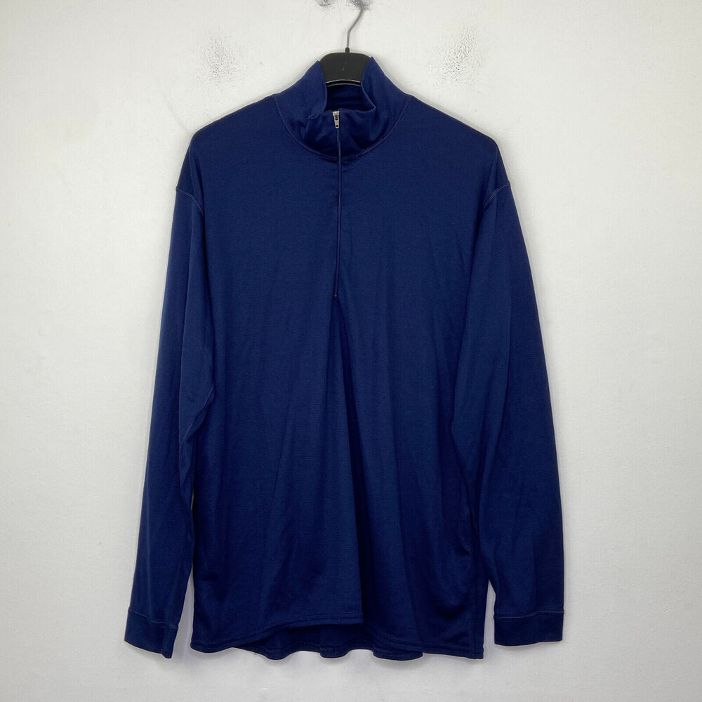 Patagonia Men's Large Shirt Blue Midweight Capilene 1/4 Zip Baselayer BS13